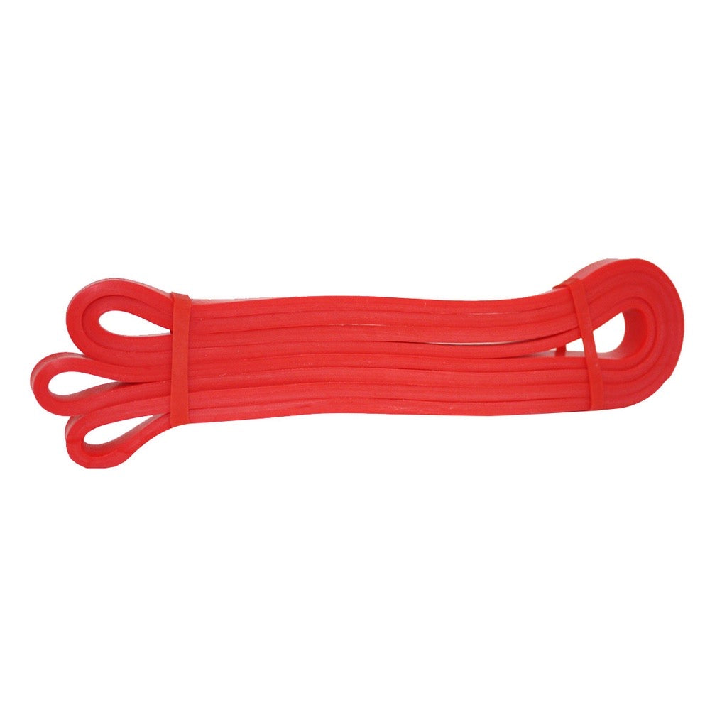 Elástico extensor vermelho e longo dobrado
